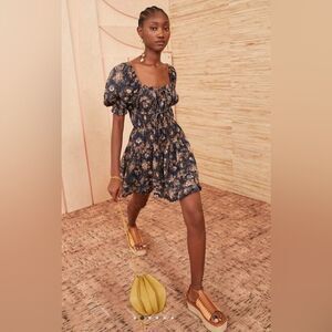 Ulla Johnson Juniper Mini Dress in Twilight Navy Floral - Size 0